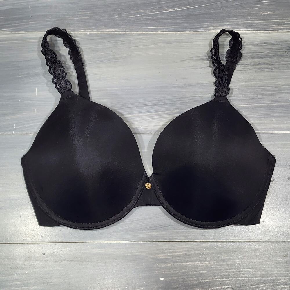 Natori Bra 32DD Pure Luxe Full‎ Fit Contour T Shirt Bra Style 732080 Black